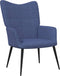 vidaXL Relaxstoel met voetenbank stof blauw
