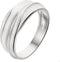 The Jewelry Collection Ring Poli/mat - Aanschuifring - Gerhodineerd zilver - 17.25 mm