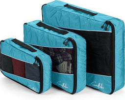 Sunflake Packing Cubes - Backpack - Maximaliseer ruimte - Blauw (3 stuks)