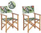 CINE - Tuinstoel set van 2 - Groen/Hout/Toekan - Polyester