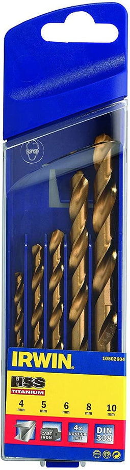 Irwin metaalborenset HSS titanium 4/5/6/8/10mm