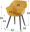 Hartman Sophie Studio dining armstoel - Curry Yellow - Carbon Black poot