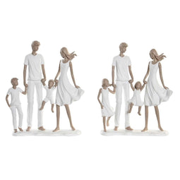 Decoratieve figuren DKD Home Decor 20,5 x 7,5 x 24,5 cm 20,5 x 6,5 x 24,5 cm Grijs Wit Familie (2...
