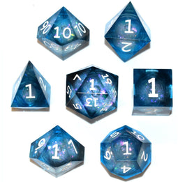 HOT Games Dobbelst.Set - 7-delige polyhedral dice set - Galaxy Blauw