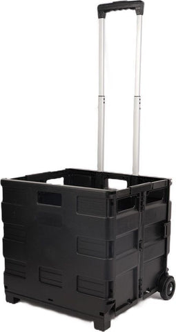 Ceruzo Boodschappentrolley - Vouwkrat 50 Liter - Inklapbaar - Zwart