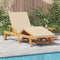 vidaXL - Inklapbare - Zonnebank - met - Wielen - & - Kussen - Beige - Massief - Acaciahout