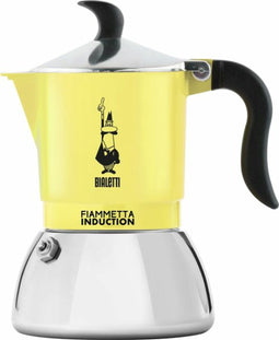 Bialetti 6578, Moka Express, 0,15 l, Zwart, Zilver, Geel, Aluminium, Roestvrijstaal, 2 kopjes, 90 mm