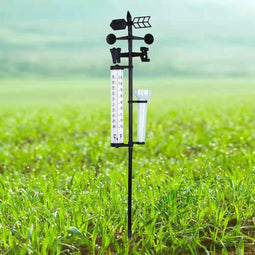 MondiDeal - MondiHome - Analoog Weerstation - 4 in 1 - Buitenthermometer - Regenmeter - Anemometer