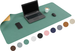 WURK Dubbelzijdige Bureau Onderlegger - Bureau Organizer - 120x60 cm - Turquoise/Kurk