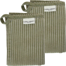 Laura Ashley Kitchen Linen Collectables Theedoeken set van 2 Wild Clematis Sage Streep