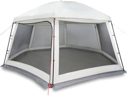 vidaXL - Zwembadtent - met - uitneembare - buiten- - gaaswanden - 512x458 - cm - grijs