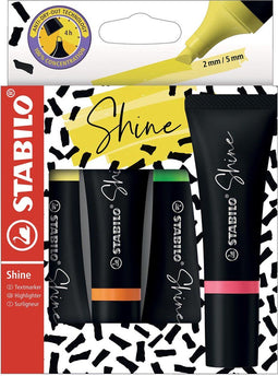 Markeerstift STABILO Shine 76/4 etui à 4 kleuren | 5 stuks