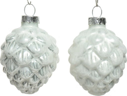 Denappel glas d5h7 cm winterwit 6st