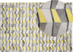 BELOREN - Vloerkleed - Grijs - 160 x 230 cm - Koeienhuid leer