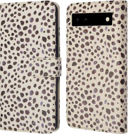 iMoshion Hoesje Geschikt voor Google Pixel 6a Hoesje Met Pasjeshouder - iMoshion Design Bookcase smartphone - Meerkleurig / Black And White Dots