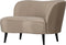 WOOOD Sara Loungefauteuil Rechts - Velvet - Khaki - 71x112x81