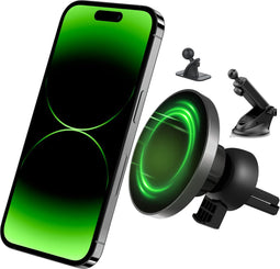 iSetchi Telefoonhouder Auto (3-in-1) Metaal - Autohouder Voor Ventilatierooster, Raam & Dashboard - Telefoonhouders Auto Ventilatie geschikt voor MagSafe - Auto Telefoonhouder Universeel