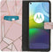 iMoshion Hoesje Geschikt voor Motorola Moto G9 Power Hoesje Met Pasjeshouder - iMoshion Design Softcase Bookcase - Goud / Roze / Pink Graphic