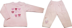 ISI MINI - Kledingsetje - Teddy - Shirtje / Broekje - Roze - 50/56 - Tekst: 'Hello World'