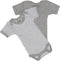 ISI MINI - Romper - Korte mouwen - Model: Teddy - Kleur: Grijs / Gestreept - Maat 62/68 - set van 2