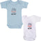 ISI Mini - Set 62/68 Romper km blauw + Tekst: Ik ben stoer, stout en heel slim