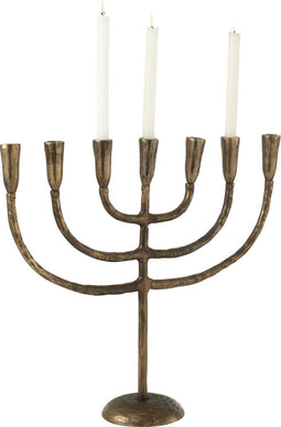 J-Line kandelaar Menorah - aluminium - brons