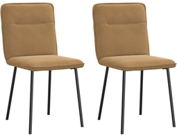 vidaXL - Eetkamerstoelen - 2 - st - fluweel - bruin