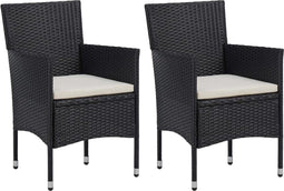 vidaXL - Tuinstoelen - 2 - st - poly - rattan - zwart