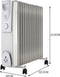 Iso Trade elektrische olieradiator kachel met thermostaat 3 standen 13 kamers 3000W tot 35m2 wit - Elektrische verwarmen - Bezuinigen