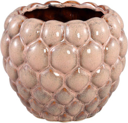 PTMD Louana Brown Ceramic Pot Round Dots Pattern L