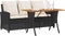 vidaXL - Tuinbank - 3-zits - met - kussens - & - tafel - poly - rattan - zwart
