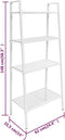 vidaXL - Ladder - boekenkast - 4 - schappen - metaal - wit