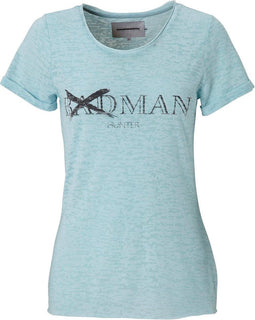 Badman Hunter - Dames T-shirt - Korte mouw - Lichtblauw - mt L