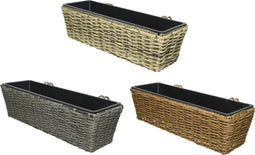 Balconyplanter polyrattan L19-W60-H17.50cm ass