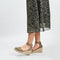PS Poelman Enid - Espadrilles met Sleehak 8 cm - Khaki Groen - Maat 38
