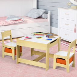 Coast Kindertafel - 2-in-1 Tafelblad - 2 Stoelen - Natuur