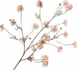 Silk-ka Kunstbloem-Zijden Bloem Cosmos Tak "Real Touch" Crème-Roze 104 cm