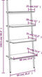 vidaXL - Ladderrek - met - 4 - schappen - 64x34x150,5 - cm - donkerbruin - en - zwart