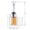CMT - Kantenfrees Ø22x20/57mm - Met lager Z=2 S=Ø8