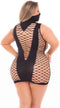 MASQUERADE DRESS WITH MASK BLACK, PLUS SIZE