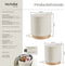 tectake® Set van 2 Hockers Orchidee - Gestoffeerd - Opbergruimte - Bouclé - Beige (2 stuks)