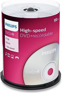 Philips DR4S6B00F - DVD+R - 4.7GB - 16x schrijfsnelheid - Cakebox (100x)