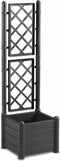 ITALIA vierkante - Bloembak met traliewerk - 30L - Kunststof - Antraciet