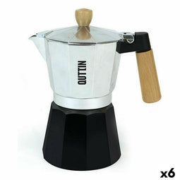 Italiaanse Koffiepot Quttin 9 Kopjes Hout Aluminium (6 Stuks)