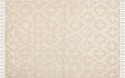 ITANAGAR - Laagpolig vloerkleed - Beige - 140 x 200 cm - Katoen