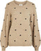 OBJECT Jeve Nonsia - Dames Trui L/s Pullover - Beige - Maat XL