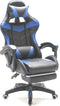Gamestoel met voetsteun Cyclone tieners - bureaustoel - racing gaming stoel - blauw zwart
