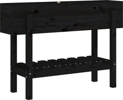 vidaXL - Plantenbak - verhoogd - 101x30x69 - cm - massief - grenenhout - zwart