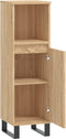 vidaXL - Badkamerkast - 30x30x100 - cm - bewerkt - hout - sonoma - eikenkleurig
