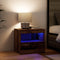 vidaXL - Nachtkastje - met - LED-verlichting - Oud - Hout - 50x40x45 - cm